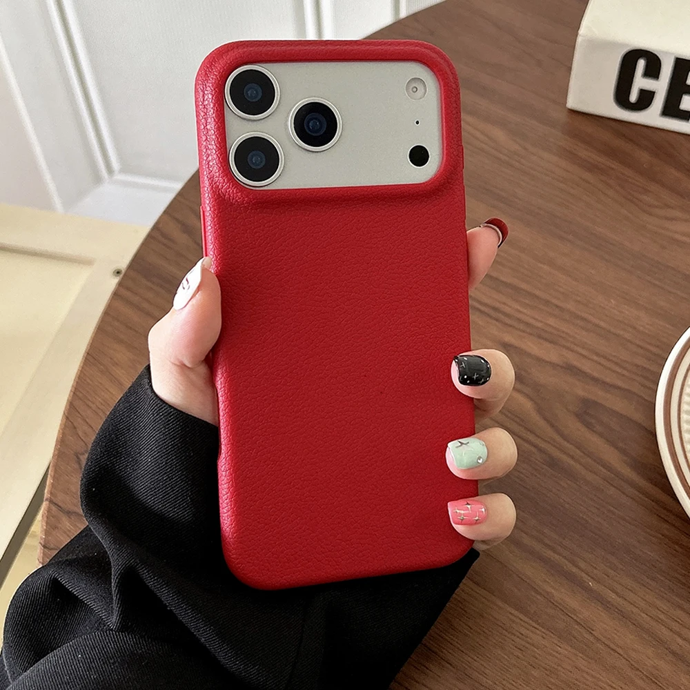 Luxury Leather Texture Phone Case For iPhone 17 Pro Max thumbnail 4