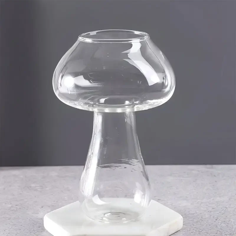 Creative Mushroom Cocktail Glass Cups Transparent drinks Beer Wine Glasses Coffee Cups Drinkware for Bar Parties Home Drinking ﻿