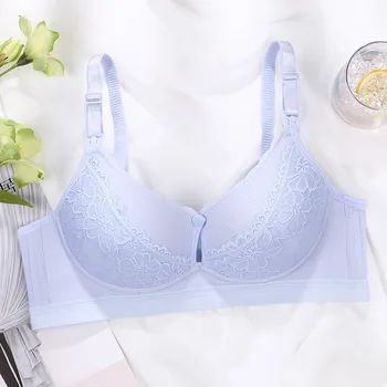 New Cotton Soft Comfortable Pregnant Women's Breastfeeding Bra Gathering Anti sagging and Steel Ring Free Women's Underwear 1