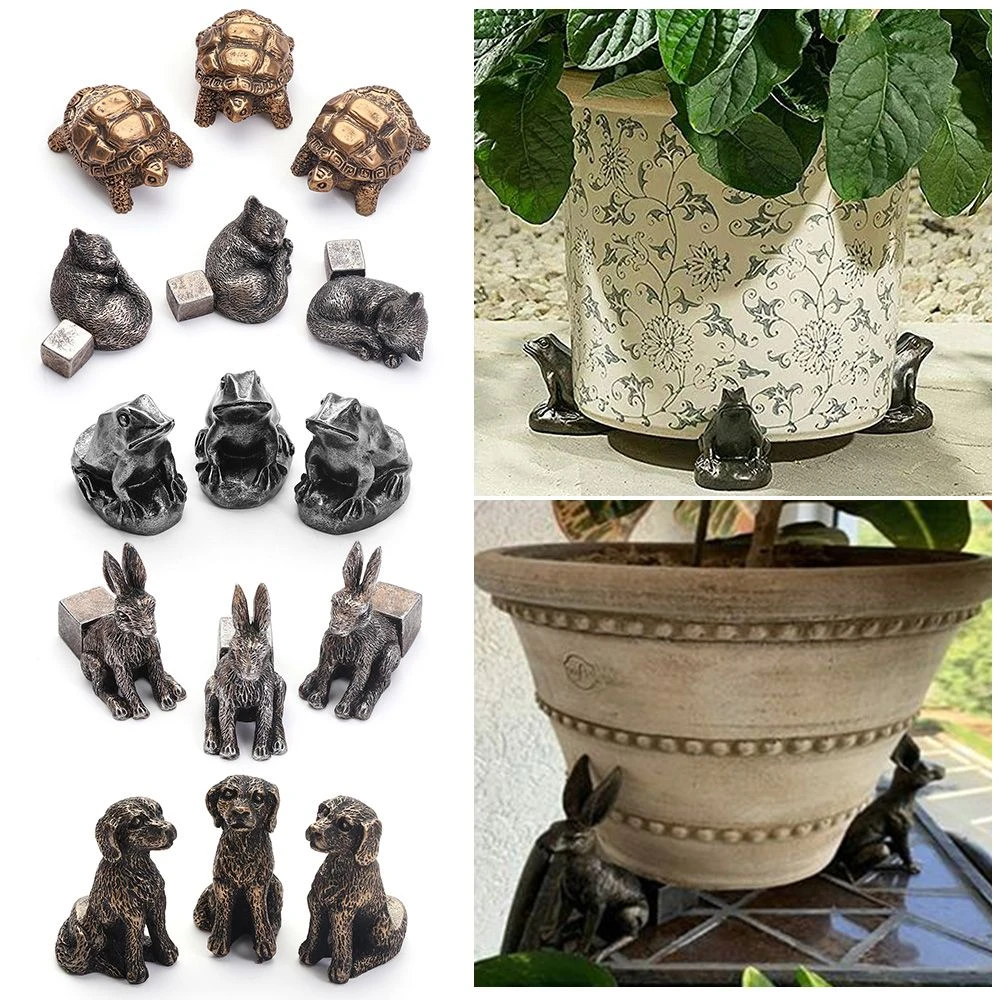 3Pcs Garden Decor Animal Resin Outdoor Flower Pot Support Plant Pot