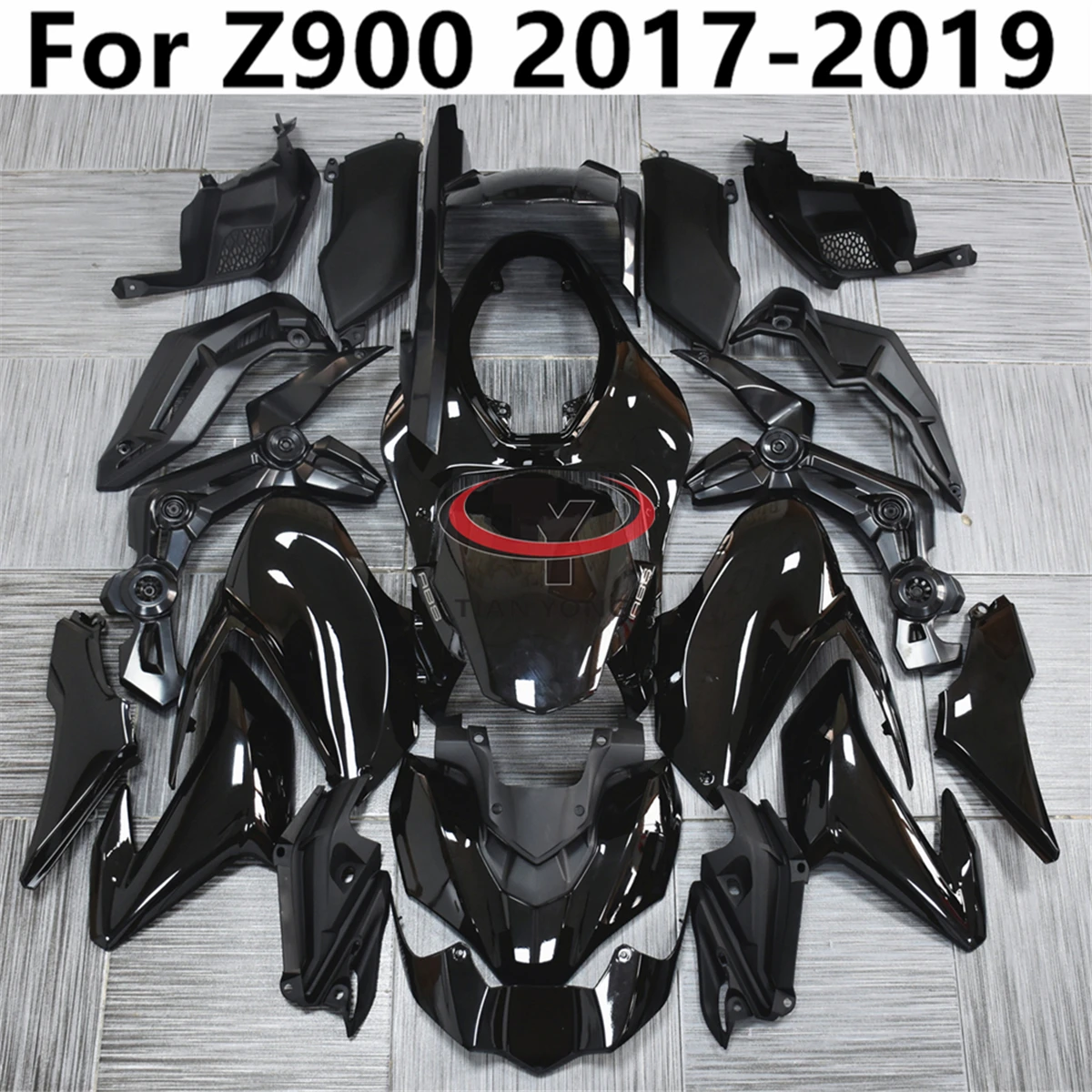 

Motorcycle Full Fairing Kit Bodywork Cowling Injection Customize For Kawasaki Z900 2017 2018 2019 All bright black