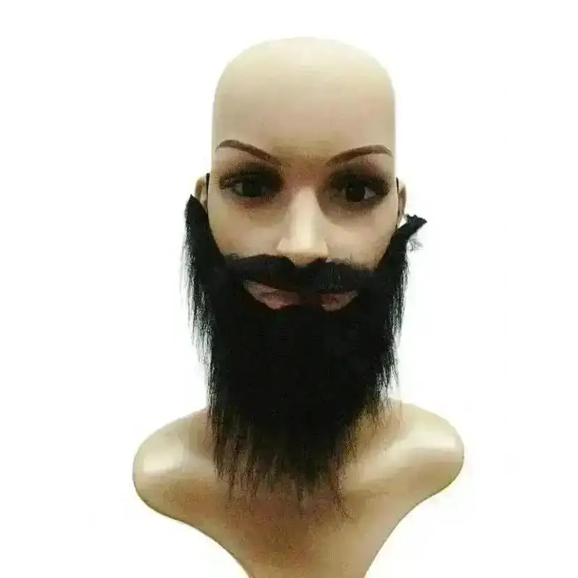 1 Pcs Long Fakes Beard Mustache Party Halloween Decoration Festival Supplies Male Men U Shape Artificial Beard Party Favors