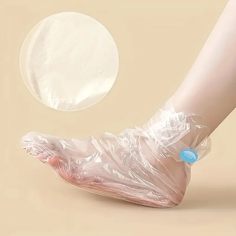 Disposable foot moisturizing socks 100Pcs Transprent Foot Bags PE SPA Covers Callus Remover Feet Care Pedicure Tools