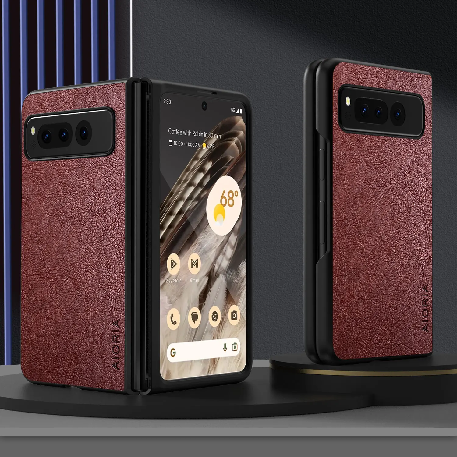 Luxury Leather Case For Google Pixel Fold Premium Business Style Retro Litchi Pattern Back Cover for Pixel Fold phone funda 3