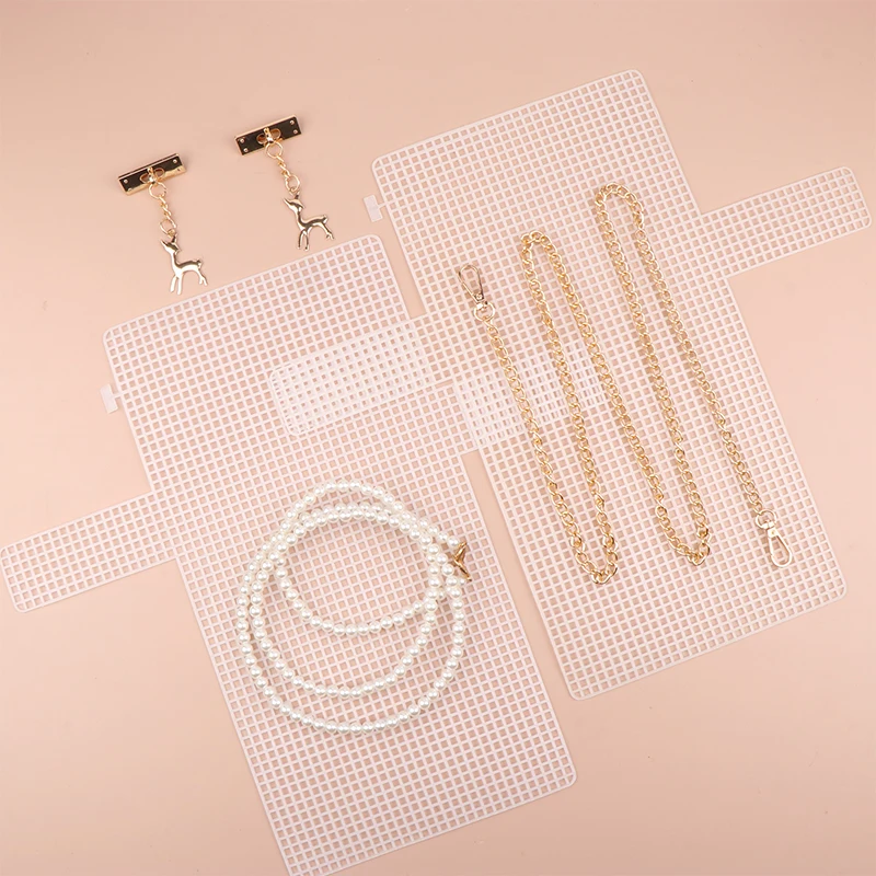 Auxiliary Weaving Plastic Mesh Kit DIY Bag Accessories Weaving Helper White Net Cover for Plastic Handbag Bag Handmade