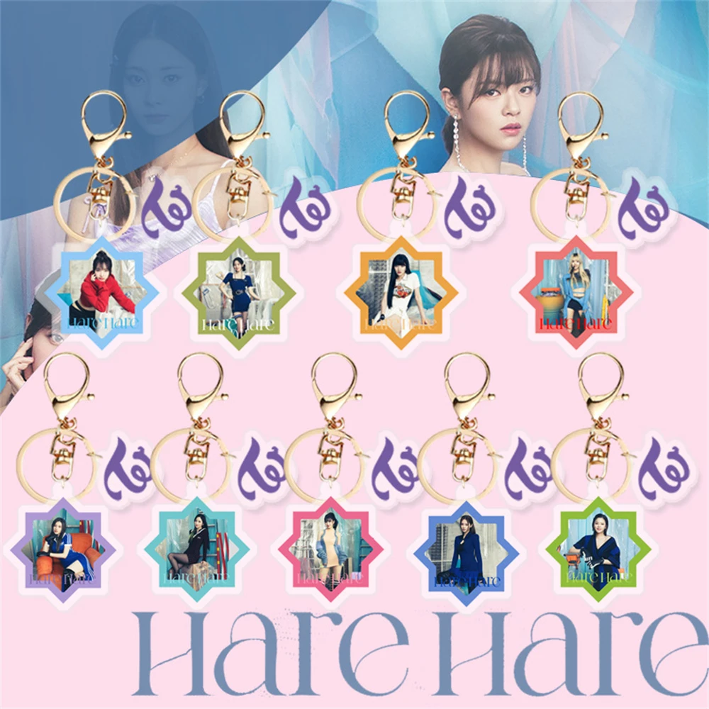 Kpop Portachiavi Twice Album Hare Hare Portachiavi In Acrilico Portachiavi Borsa Ciondolo Decorazione Accessori Sana Mina Nayeon Fans Collection