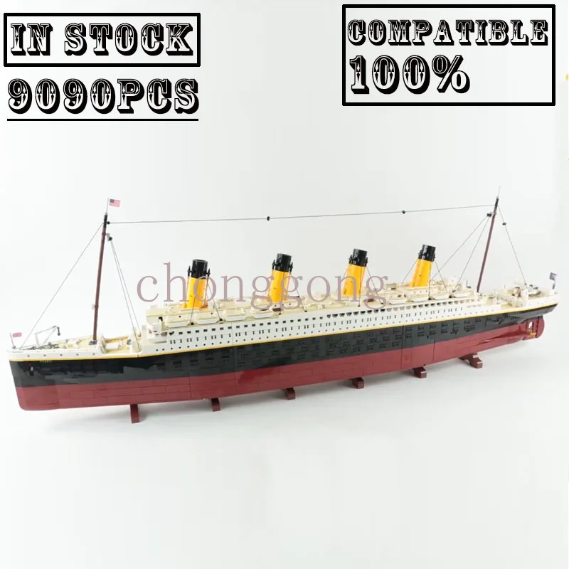 New 9090pcs Movie Titanic Cruise Boat Ship City Model Fit 10294 Building Kits Blocks Bricks Figures Diy Toys Children Kid Gifts | Игрушки и