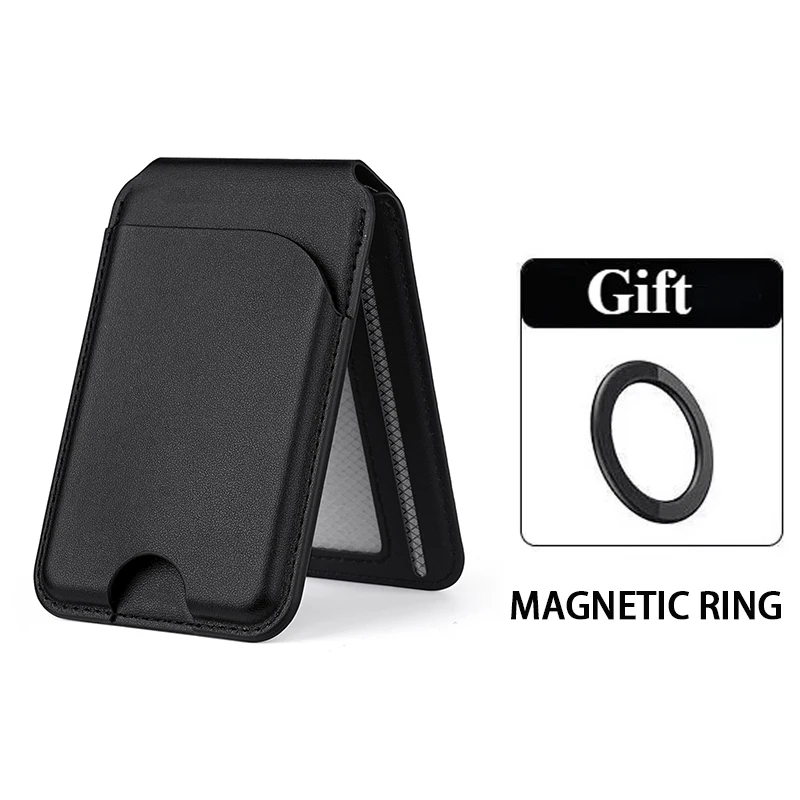 Luxury Leather Magnetic Wallet Case with Detachable Card Holder and Foldable Stand