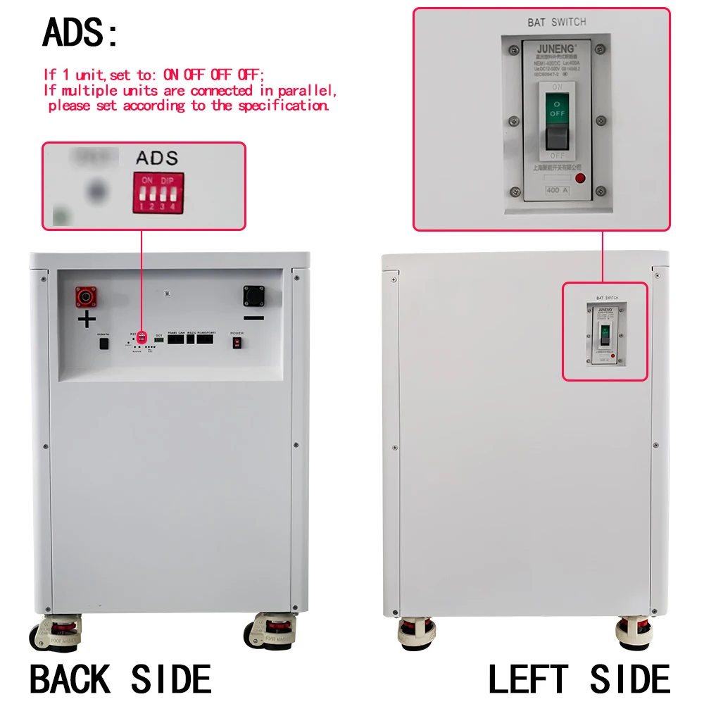 30KWh Powerwall 51.2V 600Ah LiFePO4 Battery Pack Buitl-in 300A BMS CAN RS485 Mon