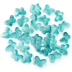 Colorful Glass Butterfly Lampwork Beads - 50pcs for Jewelry Making & DIY Accessories (Green)
