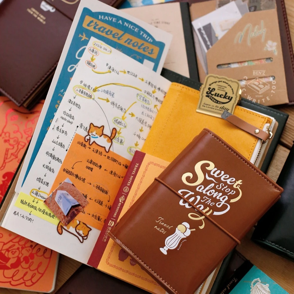 Ultra-Light Refillable PU Leather Travel Journal with Elastic Band