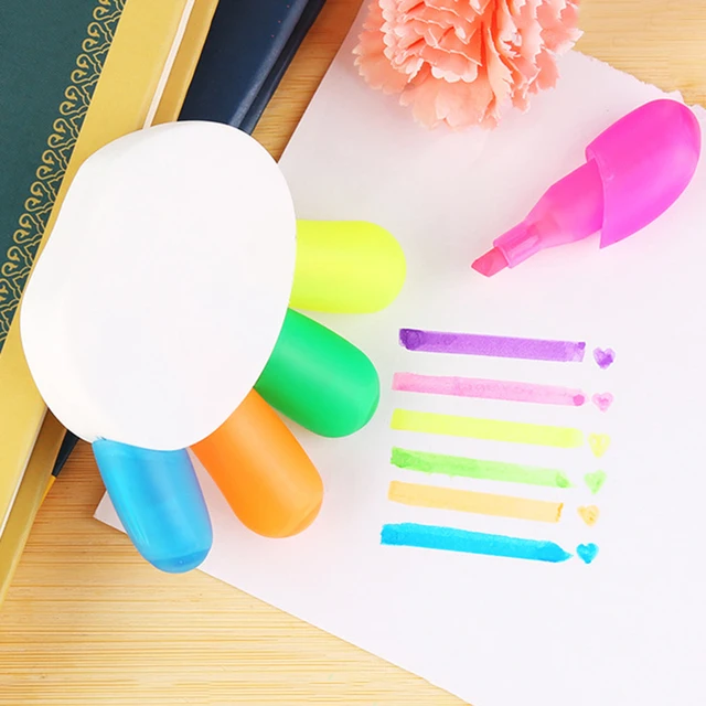 Kawaii Oblique Highlighters Large Capacity Colored Matte Fluorescent Note  Pen Oblique Thick Markers - AliExpress