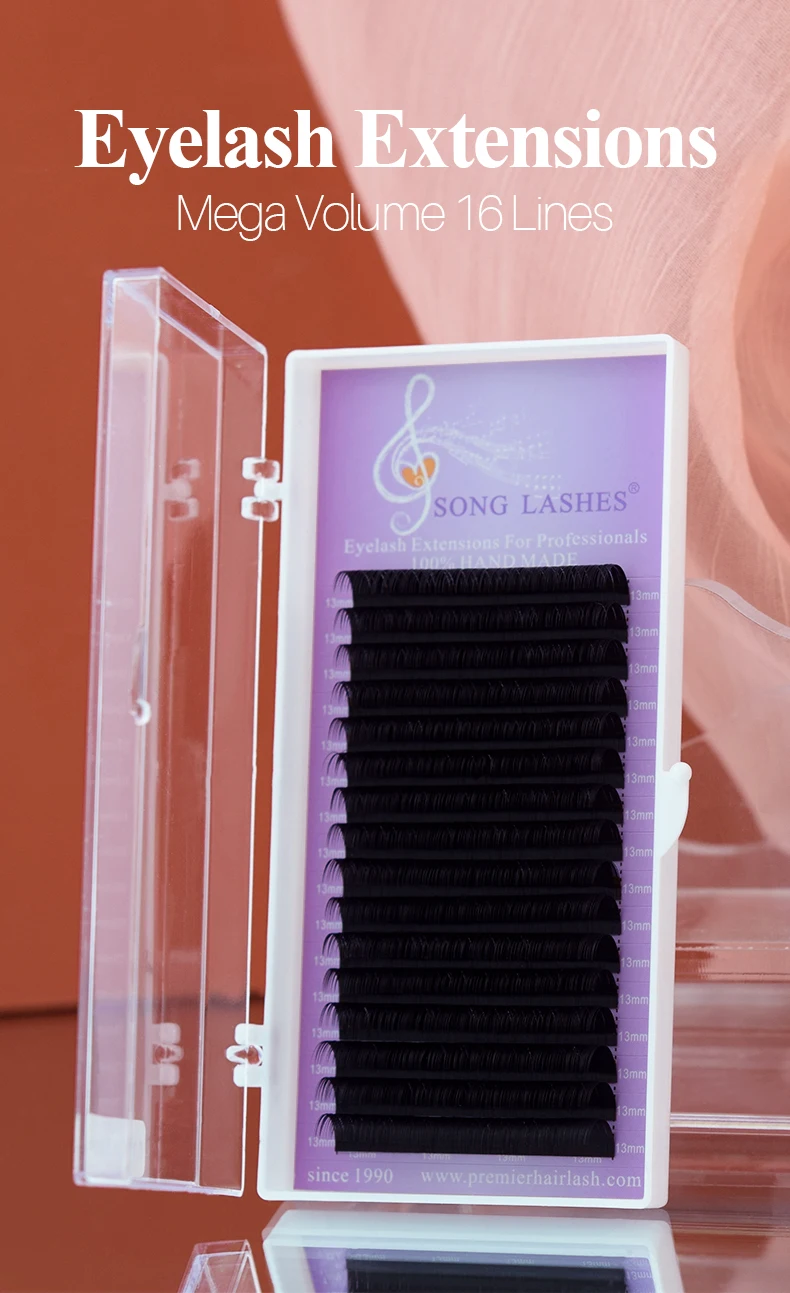 Description Picture 3 of itemSONG LASHES New Products 0.02 Thickness Easy Pick Up Pure Dark Black Eyelash Extension False Eyelash Extensions Soft Thin Tip