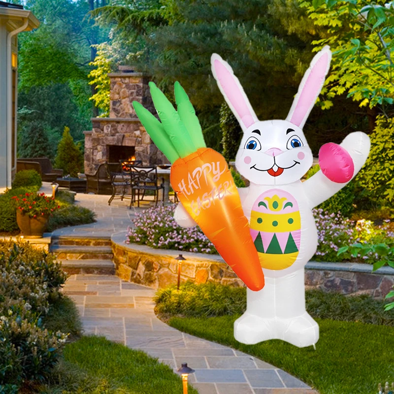 

6FT/1.83m Giant Easter Bunny with LED Inflatable Decor Easter Inflatables Outdoor Decorations for Outdoor Yard Garden Ornament