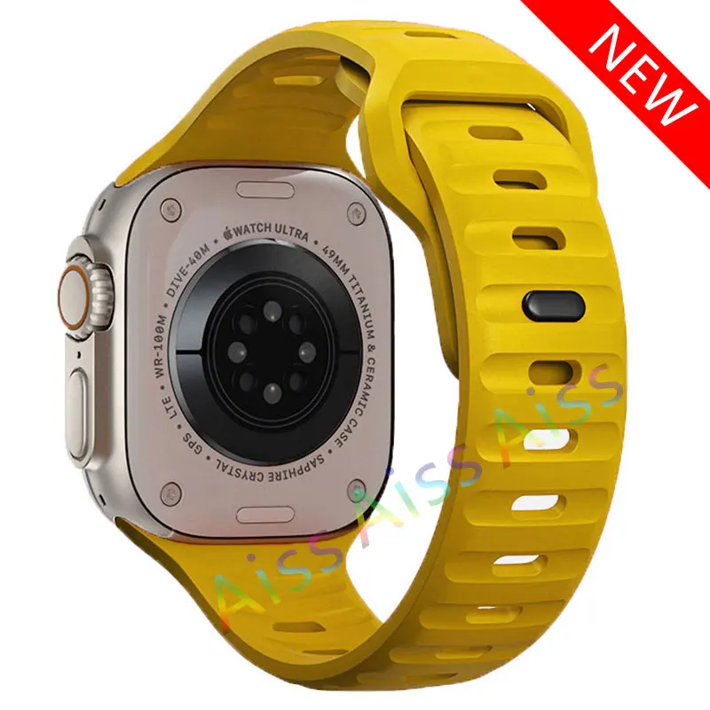 ตัวเลือกสินค้า สายซิลิโคนสีส้มกันน้ำ สำหรับ Apple Watch ทุกรุ่น