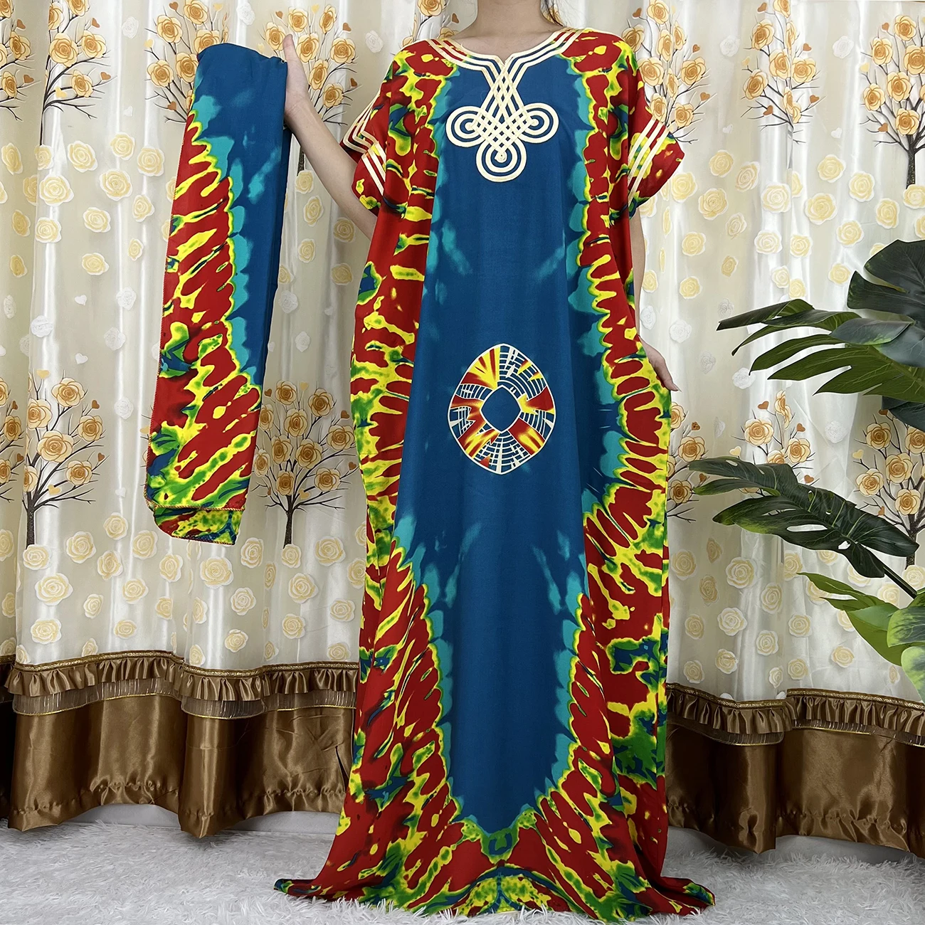 2022 New Short Sleeve African Abaya Dashiki Floral Tie-Dyelong Cotton Lady Elegant Summer Maxi Casual Dresses Vestidos 26 2022 New Short Sleeve African Abaya Dashiki Floral Tie-Dyelong Cotton Lady Elegant Summer Maxi Casual Dresses Vestidos