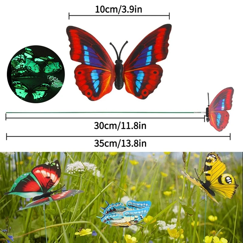 5~24PCS Glowing Butterfly Garden Decoration Decorative 3d Butterflies Glow  In Dark Luminous Butterflies Home Garden Decor