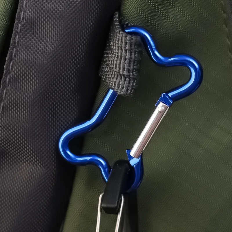 Bone Shape Carabiner Outdoor Climbing Camping Buckle Bold Aluminum Alloy Locking Clasp Keychain Multifunction Tools 5PCS