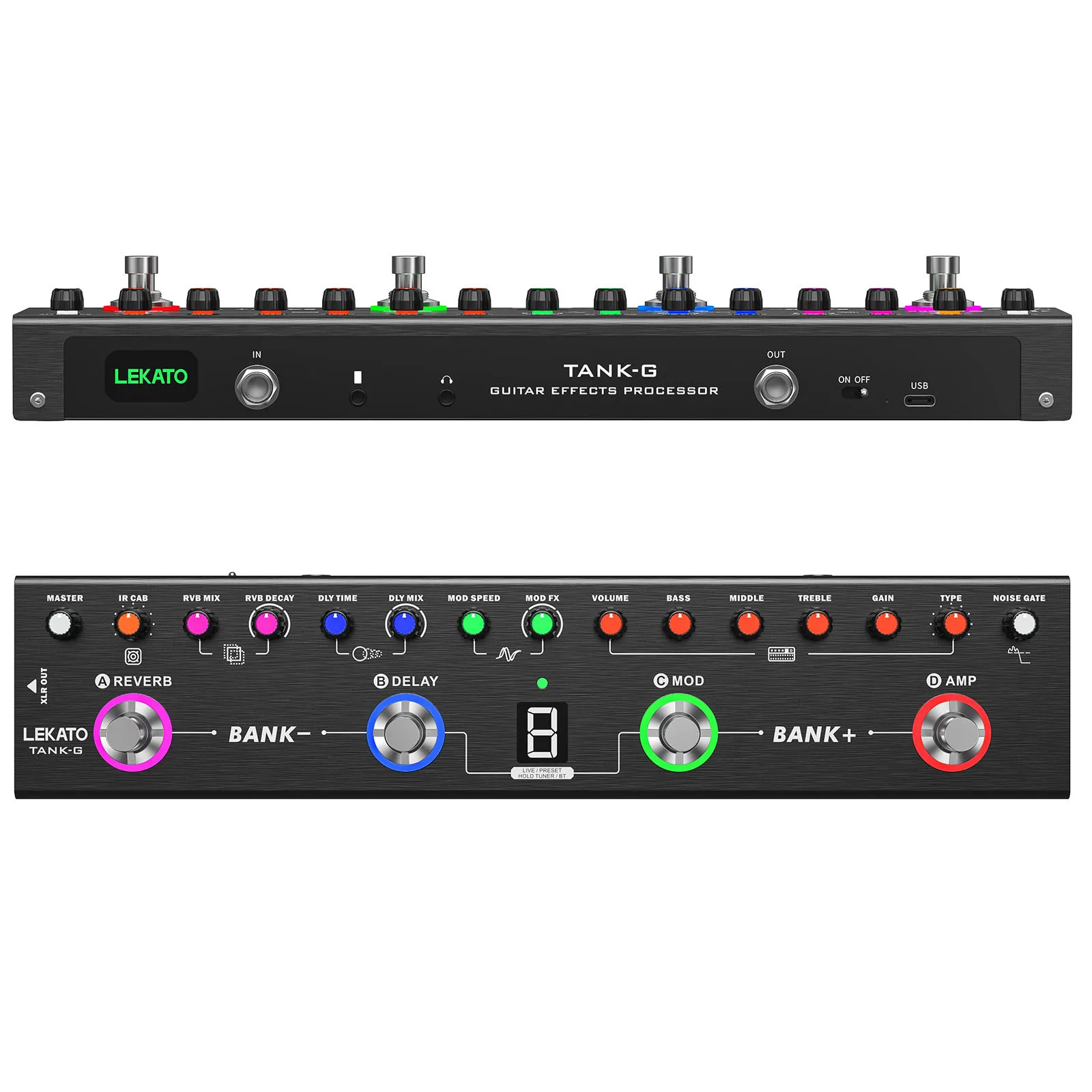 Pedale Reverb LEKATO Per Chitarra - 9 Effetti Digitali, Alimentazione USB O 9V, Leggero - Foto 9