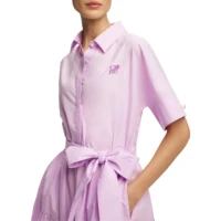 Elegant Women Dress Short Sleeve Casual Lapel Shirt Dress Bow Belt Solid Color A Line Fashion Fringed Dress Female Dresses - Image 2