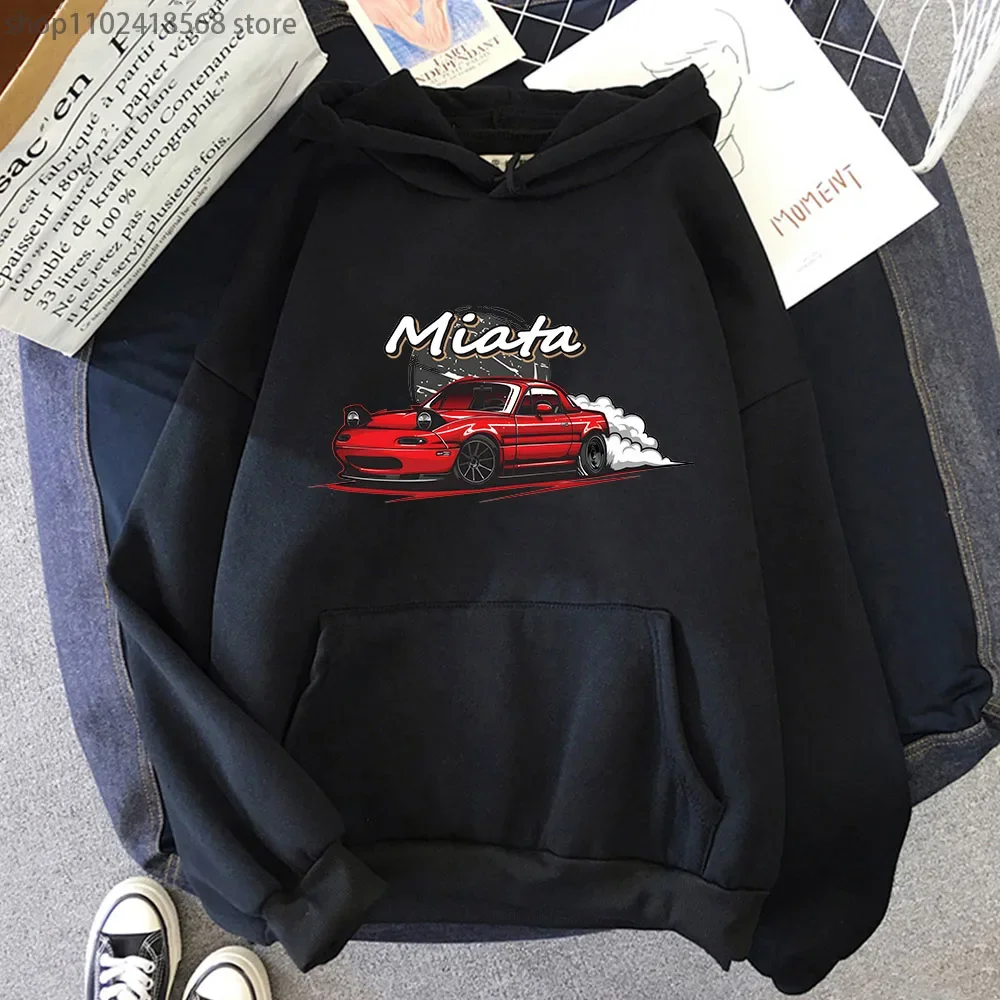 MX5 이니셜 D 남성용 후드, 드리프트 Jdm 맨투맨 애니메이션 마즈다 프린트..