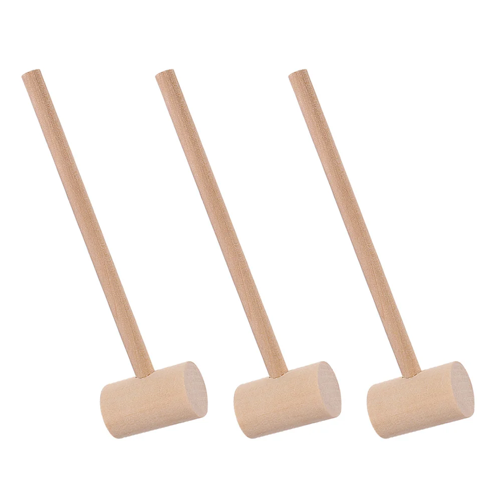 

3 Pcs Wooden Seafood Mallet Mini Hammer Tool Dessert Making Hammers Multifunction