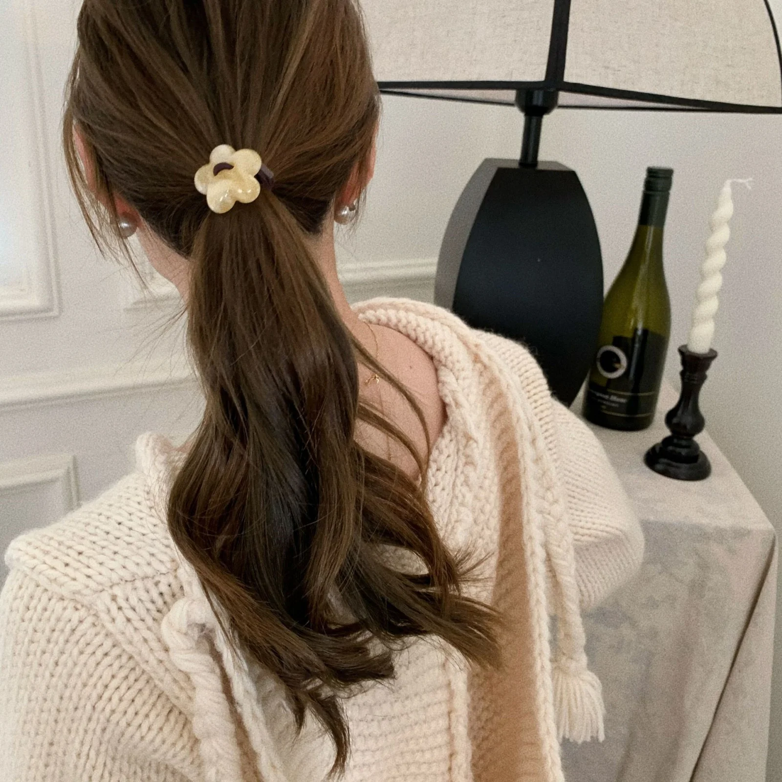 6PCS Translucent Flower Hair Ties Set, Colorful Resin Elastic Bands, Adorable Hair Accessories, Perfect for Ponytails & Braids