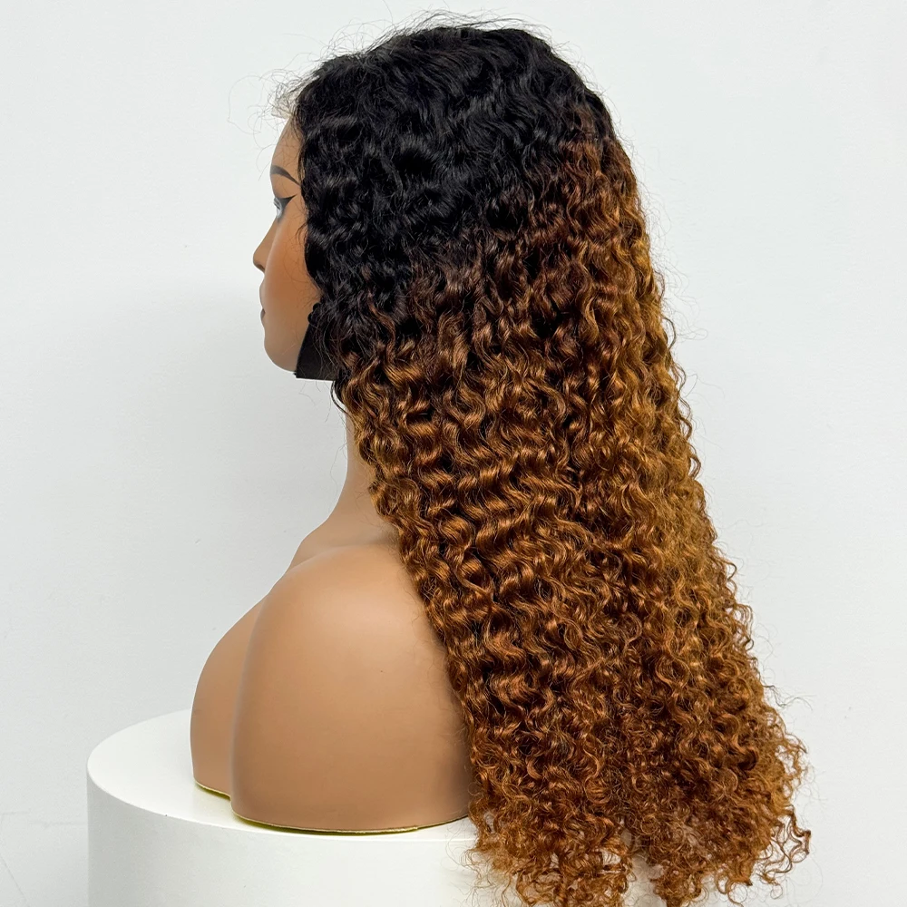 Water Wave Curly 5x5 Transparent Lace Human Hair Wigs 250% Density 12A Colored Curly Wavy Human Hair for Black Women