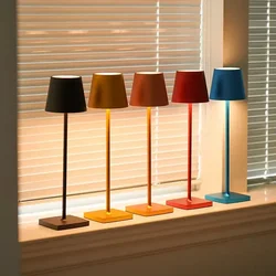 Creative LED Desk Lamp Bar Restaurant Wireless Table Lamps Study Office Light Top Touch Lamp with USB Charging Decor Night Light