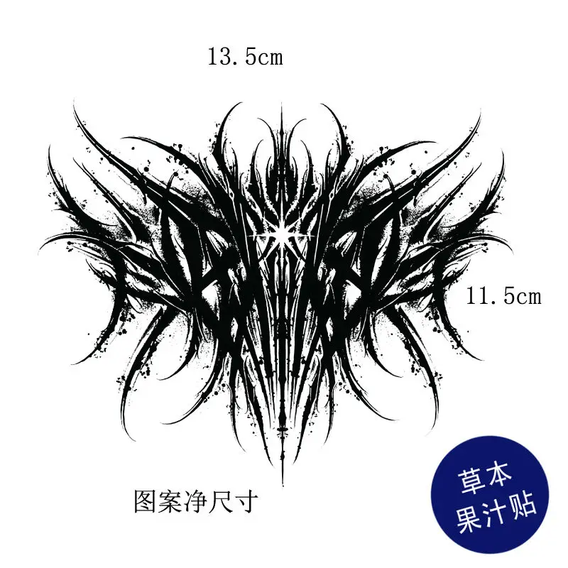 Herbal Juice Lasting Tattoo Stickers for Man Woman Neck Punk Temporary Tattoo Thistles Thorns Fake Goth Waterproof