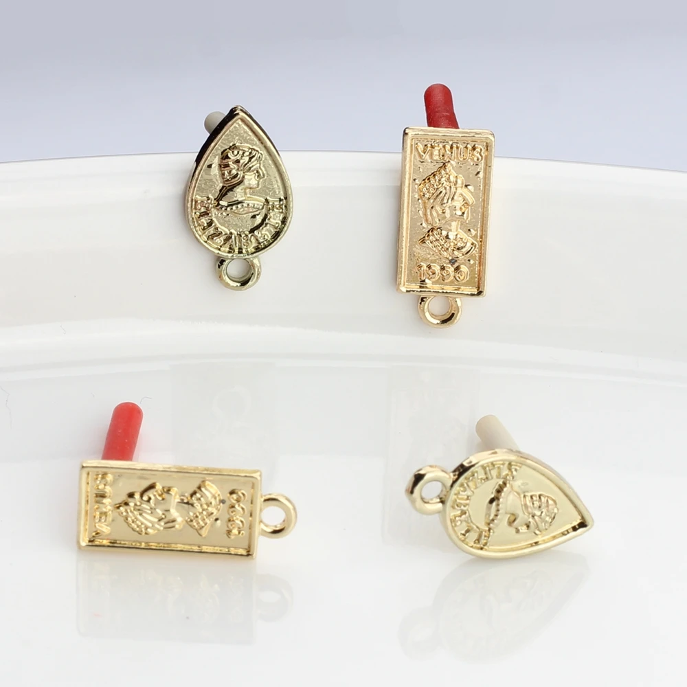 

Zinc Alloy Stud Earrings Accessories Geometry Shape Earring Base Earring Connector 6pcs For DIY Fashion Earrings Accessories