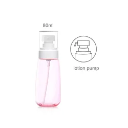 Fine Mist Spray Bottle Set - Refillable Lotion and Perfume Travel Bottles (30ml, 60ml, 100ml) (80ml Pink Lotion)