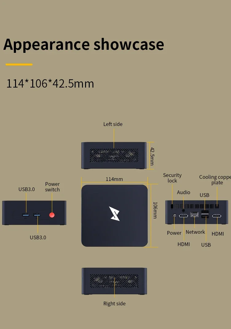 SZBOX N100 N200 N305 Mini PC 12th Gen Intel N100 N200 N305 Processor DDR4 3200Mhz PCie3.0 NVMe SSD Wifi5 BT4.2 mini computer 6