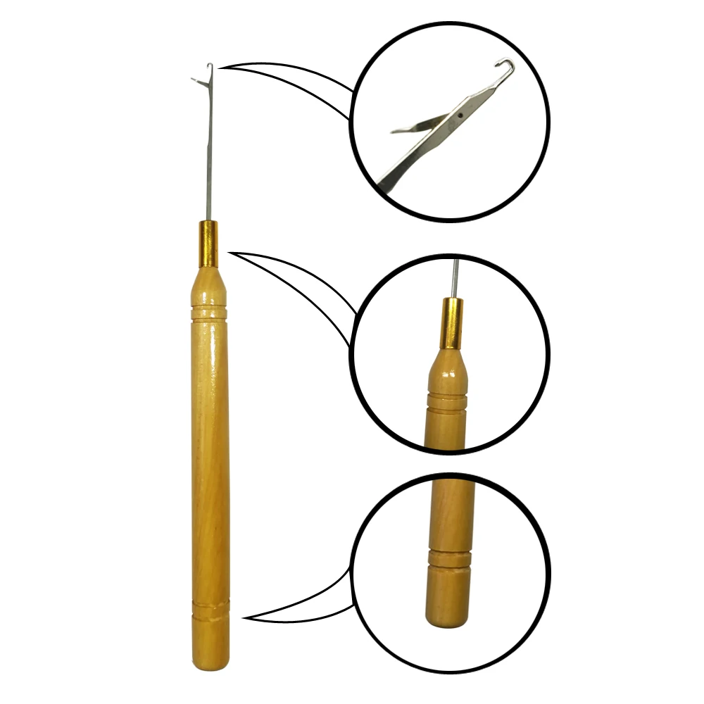 Hair Extensions Tool Loop Micro Rings Links Beads Needle Threader Wire Pulling Hook for Hair Extensions