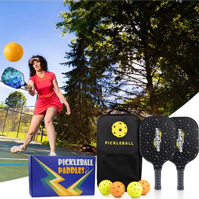 

Set 2 Honeycomb Core Rackets 4 Balls Lightweight Equipment With 1 Portable Bag