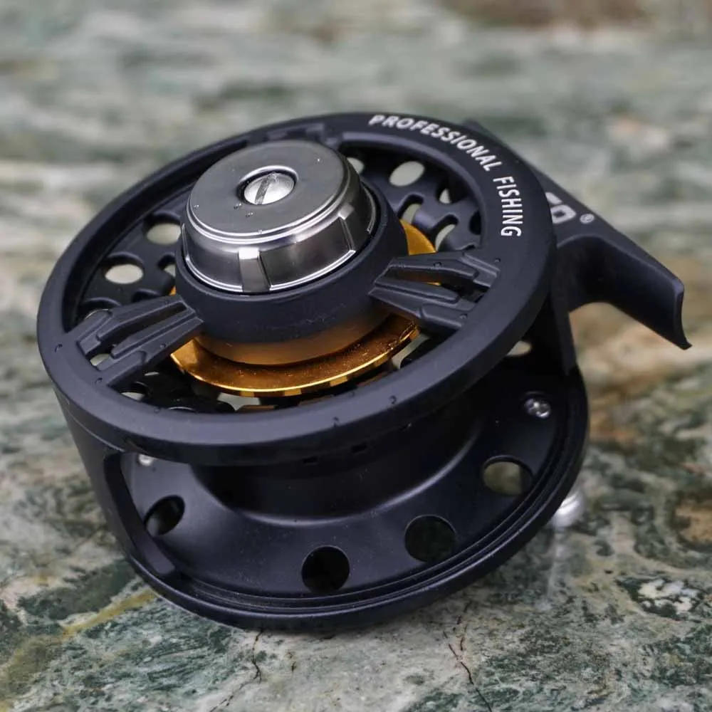 Fliegenrolle 75mm VOLLMETALL-Gehäuse Super Große Leichte CNC-gefräste Spule Fliegenfischrollen für Süß- und Salzwasser Aluminium-Fliegenrolle – Detail 6