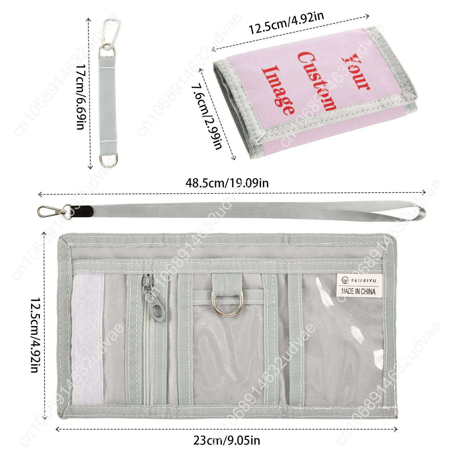 Boy' Girl' Short Lanyard Small Wallets Student Triple Fold Card Holder Girl ID Bag Card Holder Coin Purse Ladies Custom Wallets