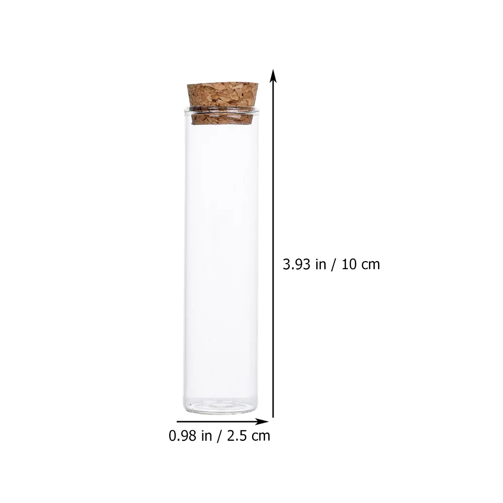 20 Pcs Match Bottle Transparent Matches Holder Clear Water Cork Specimen Storage Laboratory Sample Glass Display Test Tubes 3