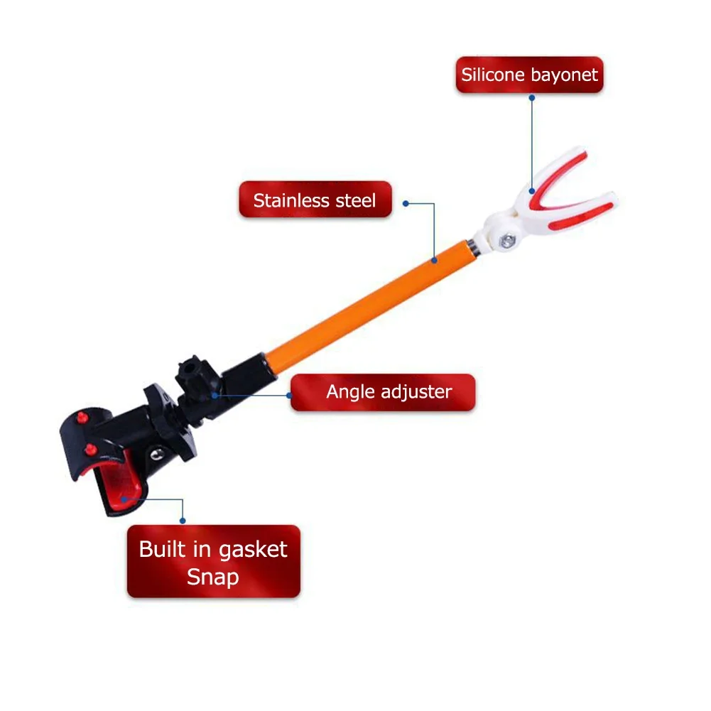 Telescopic Fishing Pole Stand Gear Tools Adjustable Fishing Rod Pole Mount Anti Scratch Wear-resistant Random Color Accessories
