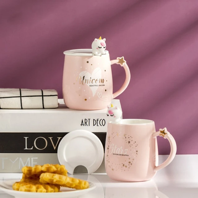 Ceramic Coffee Mug Korean, Ceramic Tea Cup Mug Pink