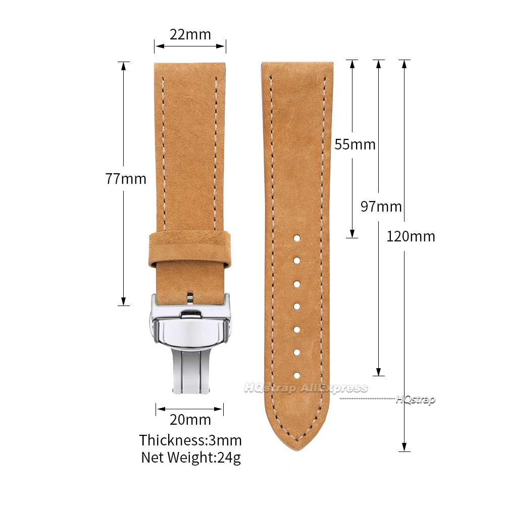 Luxurious Suede Cowhide Watch Strap with Quick Release