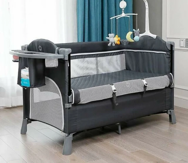 Cama de bebé de madera maciza, cuna Europea multifuncional, cama para niños  de 2 capas con mosquitera para bebés de 0 a 3 años - AliExpress