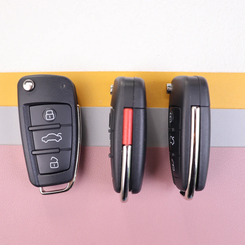 สำหรับ Audi  3 4 ปุ่ม  ตัวเรือนกุญแจรีโมทรถยนต์ TT A2 A8 A6 A6L A4S5 C5 C6 B6 A4L A5 Q5 S RS Q7 B7 Q3 A3  กล่องใส่กุญแจ 2