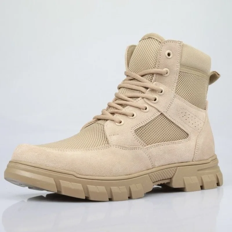 

Popular Men Army Military Boots Mesh Breathable Combat Boots Mens Non-Slip Military Tactical Training Man Fashion Outdoor Boots