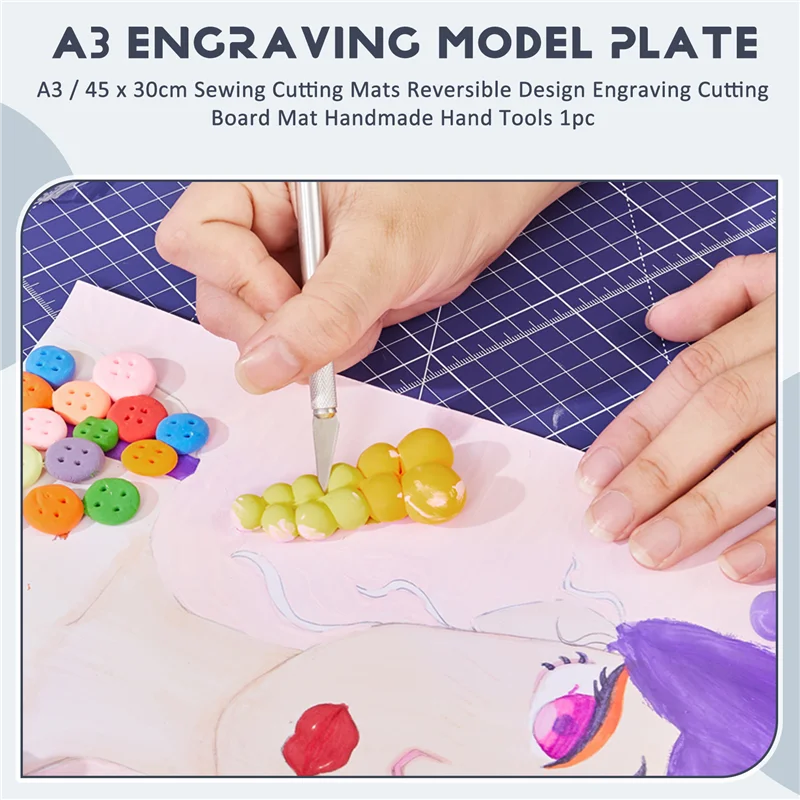 B23B A3 / 45X30Cm 바느질 커팅 매트 가역 디자인 조각 커팅 보드 매트 ..