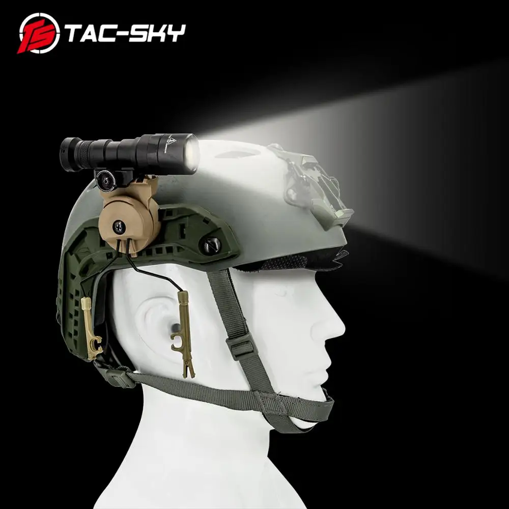 

TS TAC-SKY Tactical Headset Comtac II III Bracket Fast Ops Core Helmet ARC Rail Adapter and Tactical Flashlight Mounting Kit