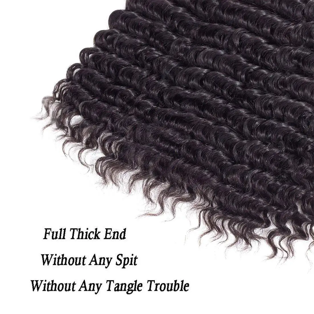 Deep Wave Human Hair Bundle Brazilian 100% Virgin Human Hair Weave Extensions Wet And Wavy 1/3 Pcs Curly Bundles