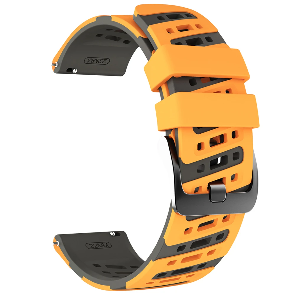 Breathable Silicone Sport Watch Band, 22mm