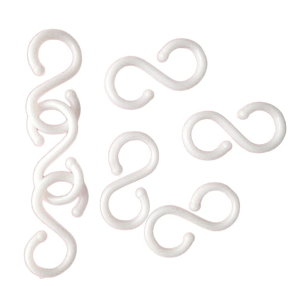 

S Hooks Hanging Mini Plastic White S Shaped Utensils Clothes Towel Spoon Hangers Racks Hooks for Kitchen Bathroom