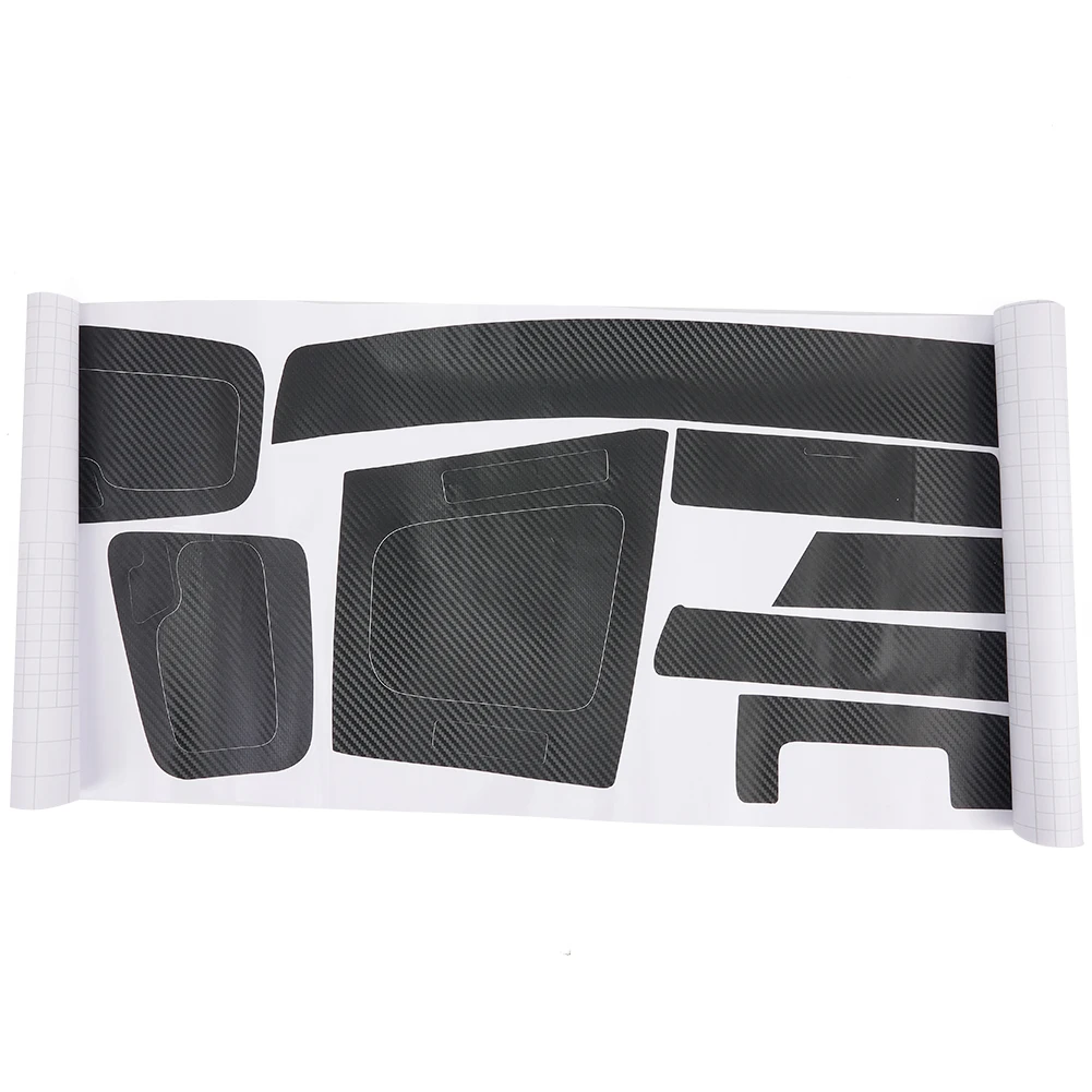 

High Quality New Car Sticker Car (LHD) 1 Set 3D Black Carbon Fiber Replacement Trims Dash Wrap Trim Decorative